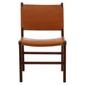 Inca Dining Chair | Antique Brown Leather and Teak Wood Chair