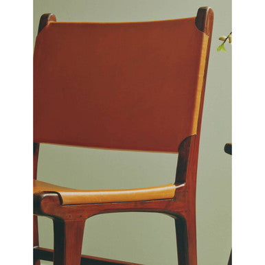 Inca Dining Chair | Antique Brown Leather and Teak Wood Chair