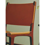 Inca Dining Chair | Antique Brown Leather and Teak Wood Chair