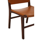 Inca Dining Chair | Antique Brown Leather and Teak Wood Chair