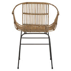 Java Armchair | Natural Rattan Armchair With Black Metal Legs