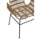 Java Armchair | Natural Rattan Armchair With Black Metal Legs