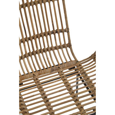 Java Armchair | Natural Rattan Armchair With Black Metal Legs