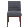 Brando Dining Chair | Charcoal Grey Fabric Dining Chair with Oak Wood Legs