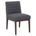 Brando Dining Chair | Charcoal Grey Fabric Dining Chair with Oak Wood Legs