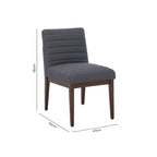 Brando Dining Chair | Charcoal Grey Fabric Dining Chair with Oak Wood Legs