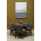 Brando Dining Chair | Charcoal Grey Fabric Dining Chair with Oak Wood Legs