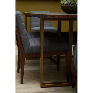 Brando Dining Chair | Charcoal Grey Fabric Dining Chair with Oak Wood Legs