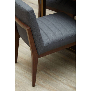 Brando Dining Chair | Charcoal Grey Fabric Dining Chair with Oak Wood Legs