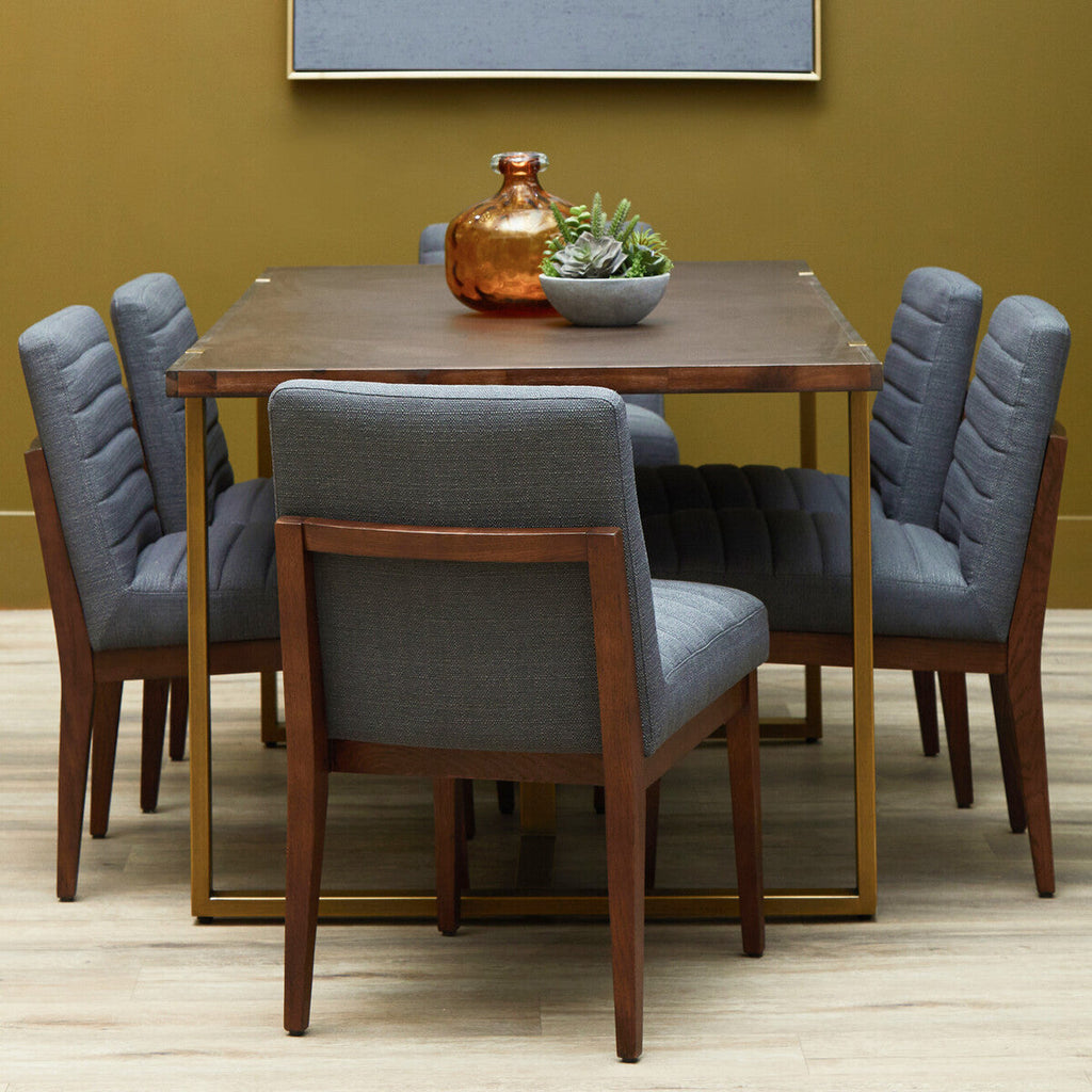 Brando Dining Chair | Charcoal Grey Fabric Dining Chair with Oak Wood Legs
