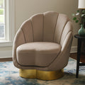 Biarritz Accent Chair | Mink Velvet Chair with Gold Finish Base