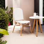 Manado Dining Chair | Natural and White Rattan Dining Chair