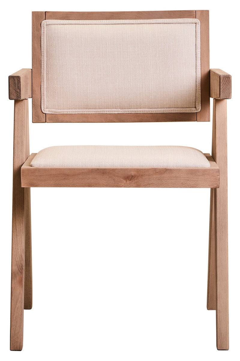 Cebu Dining Chair | Ivory Fabric and Grey Wash Beech Wood Dining Chair