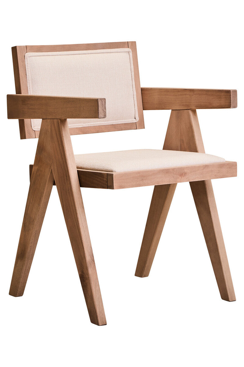 Cebu Dining Chair | Ivory Fabric and Grey Wash Beech Wood Dining Chair