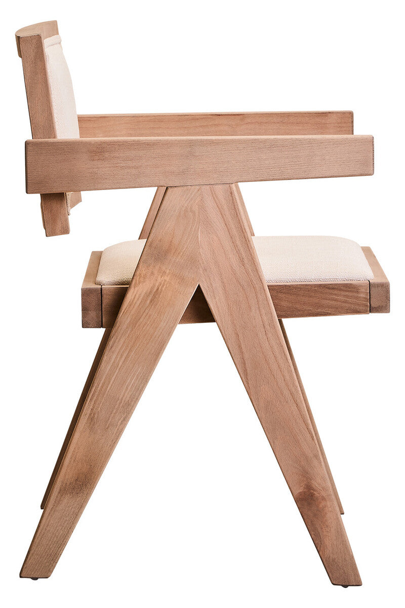 Cebu Dining Chair | Ivory Fabric and Grey Wash Beech Wood Dining Chair