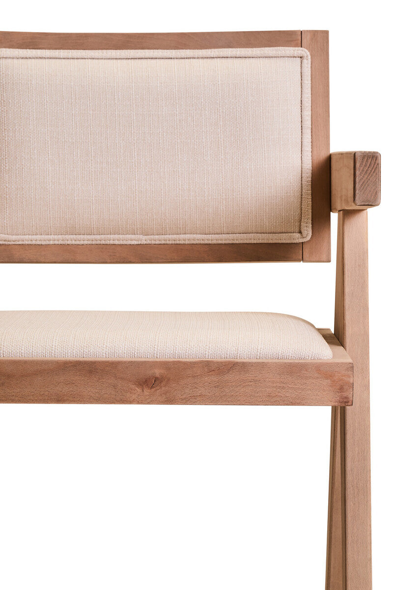 Cebu Dining Chair | Ivory Fabric and Grey Wash Beech Wood Dining Chair