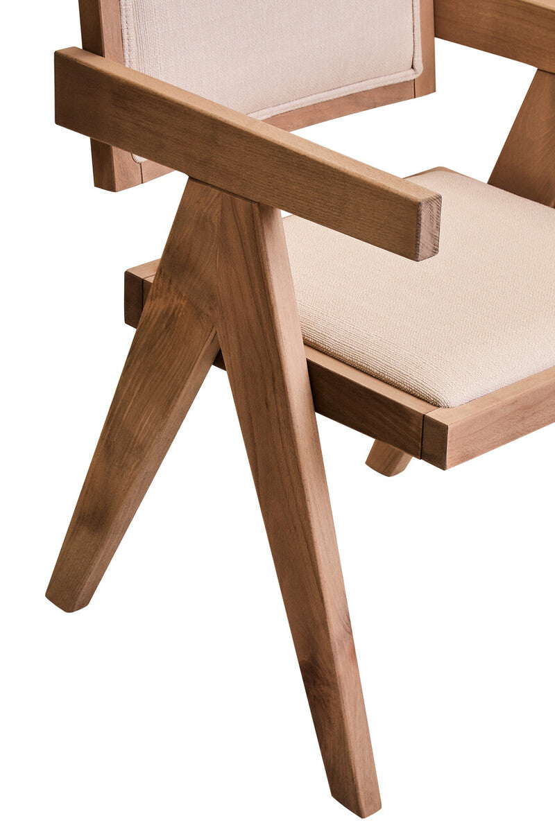 Cebu Dining Chair | Ivory Fabric and Grey Wash Beech Wood Dining Chair
