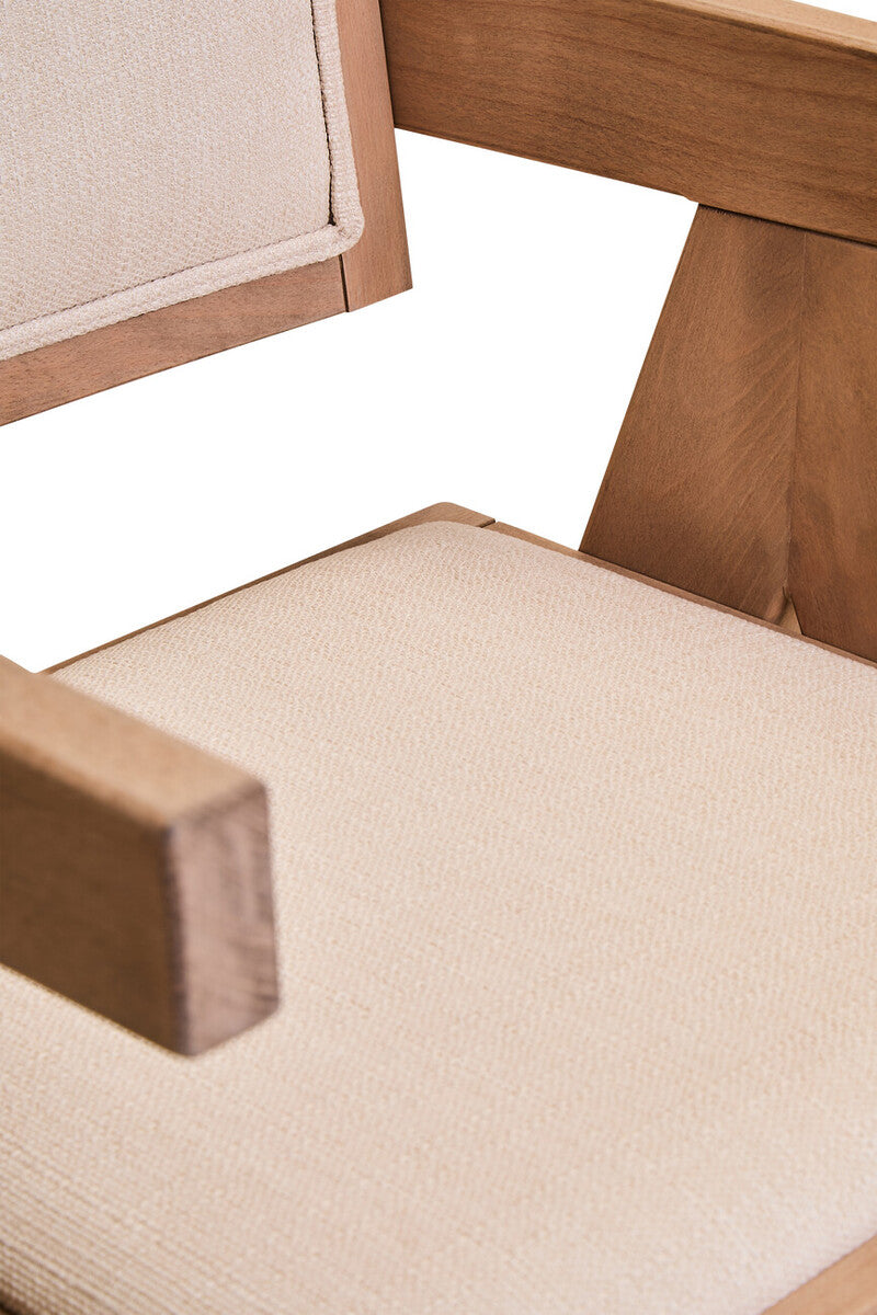 Cebu Dining Chair | Ivory Fabric and Grey Wash Beech Wood Dining Chair