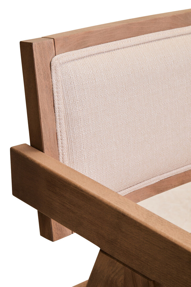 Cebu Dining Chair | Ivory Fabric and Grey Wash Beech Wood Dining Chair