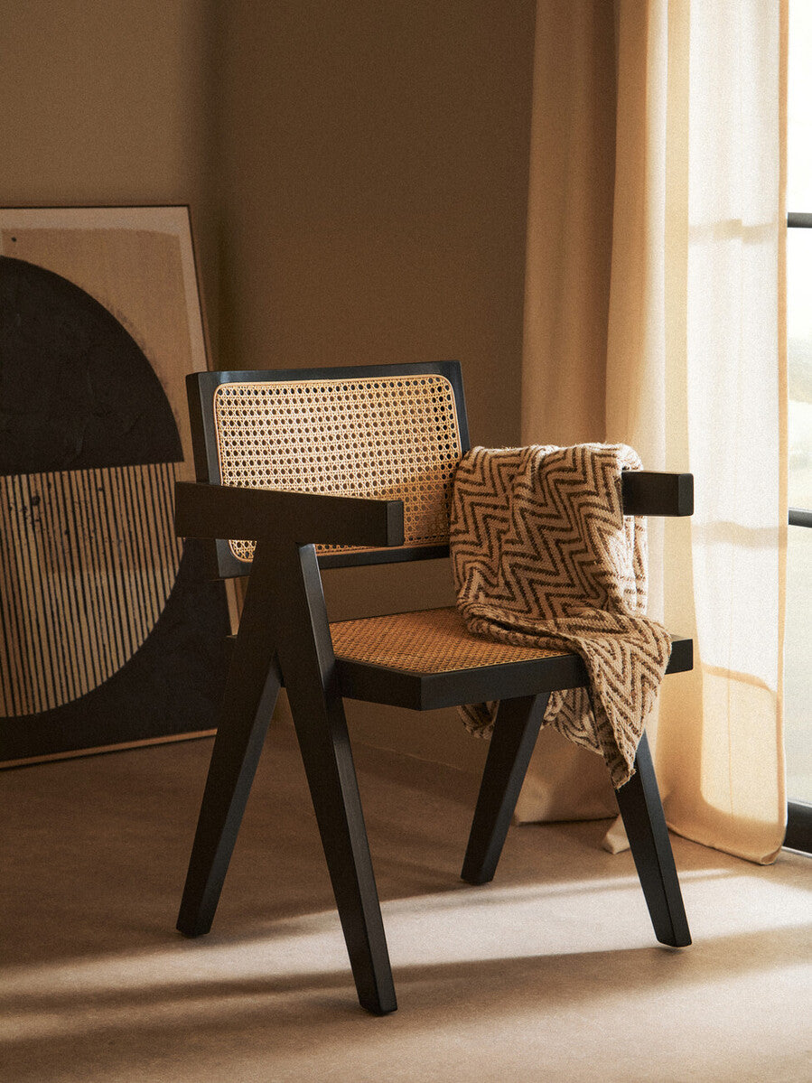 Cebu Dining Chair | Natural Cane and Black Beech Wood Dining Chair