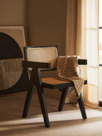 Cebu Dining Chair | Natural Cane and Black Beech Wood Dining Chair
