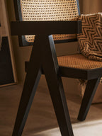 Cebu Dining Chair | Natural Cane and Black Beech Wood Dining Chair