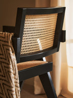 Cebu Dining Chair | Natural Cane and Black Beech Wood Dining Chair