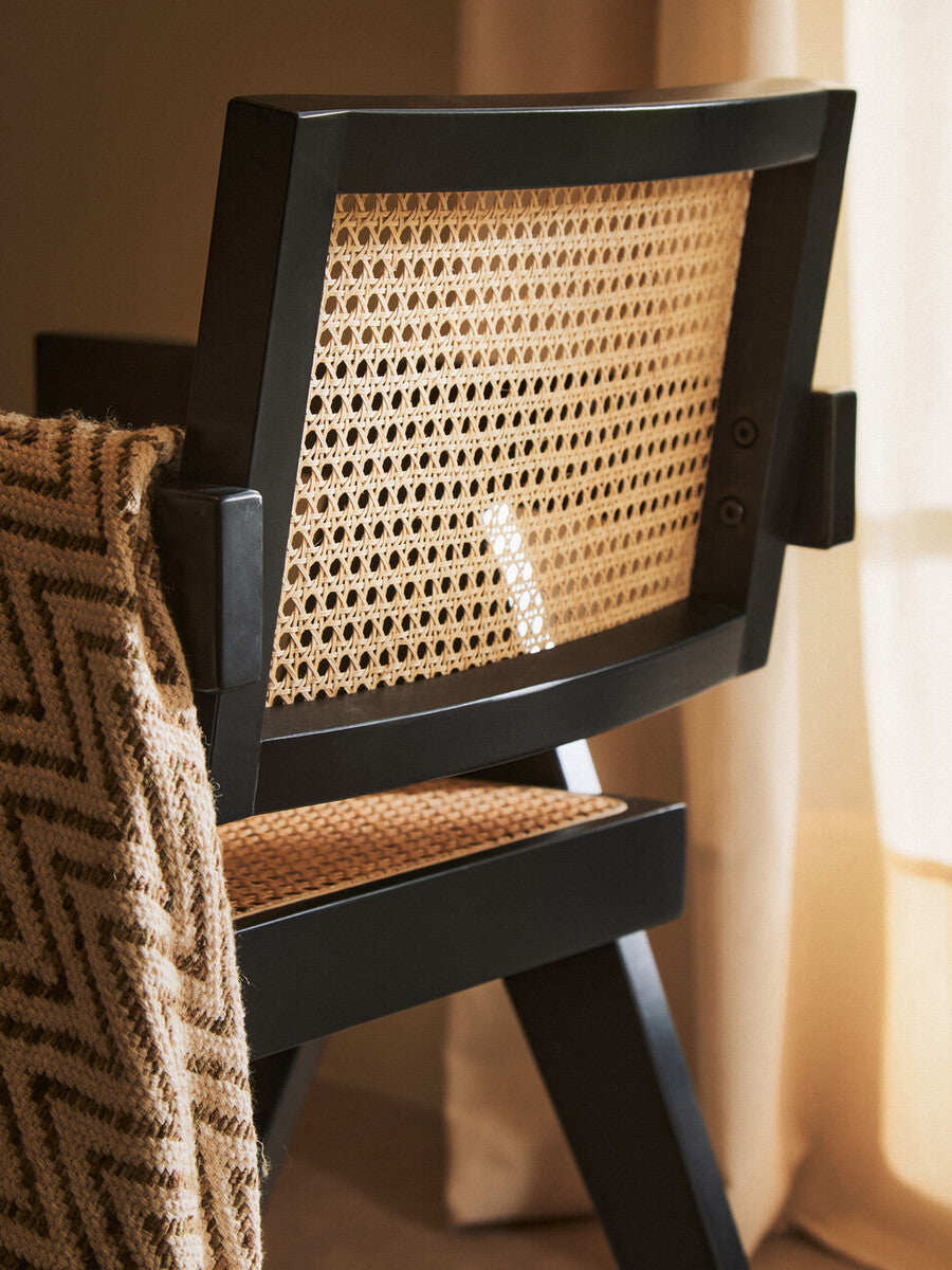 Cebu Dining Chair | Natural Cane and Black Beech Wood Dining Chair