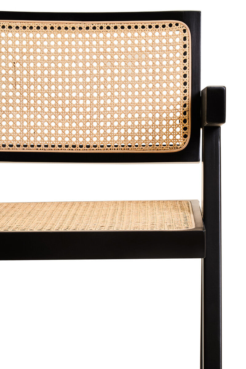 Cebu Dining Chair | Natural Cane and Black Beech Wood Dining Chair