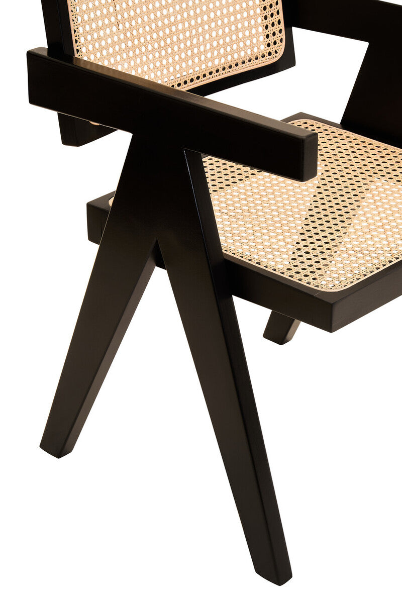 Cebu Dining Chair | Natural Cane and Black Beech Wood Dining Chair