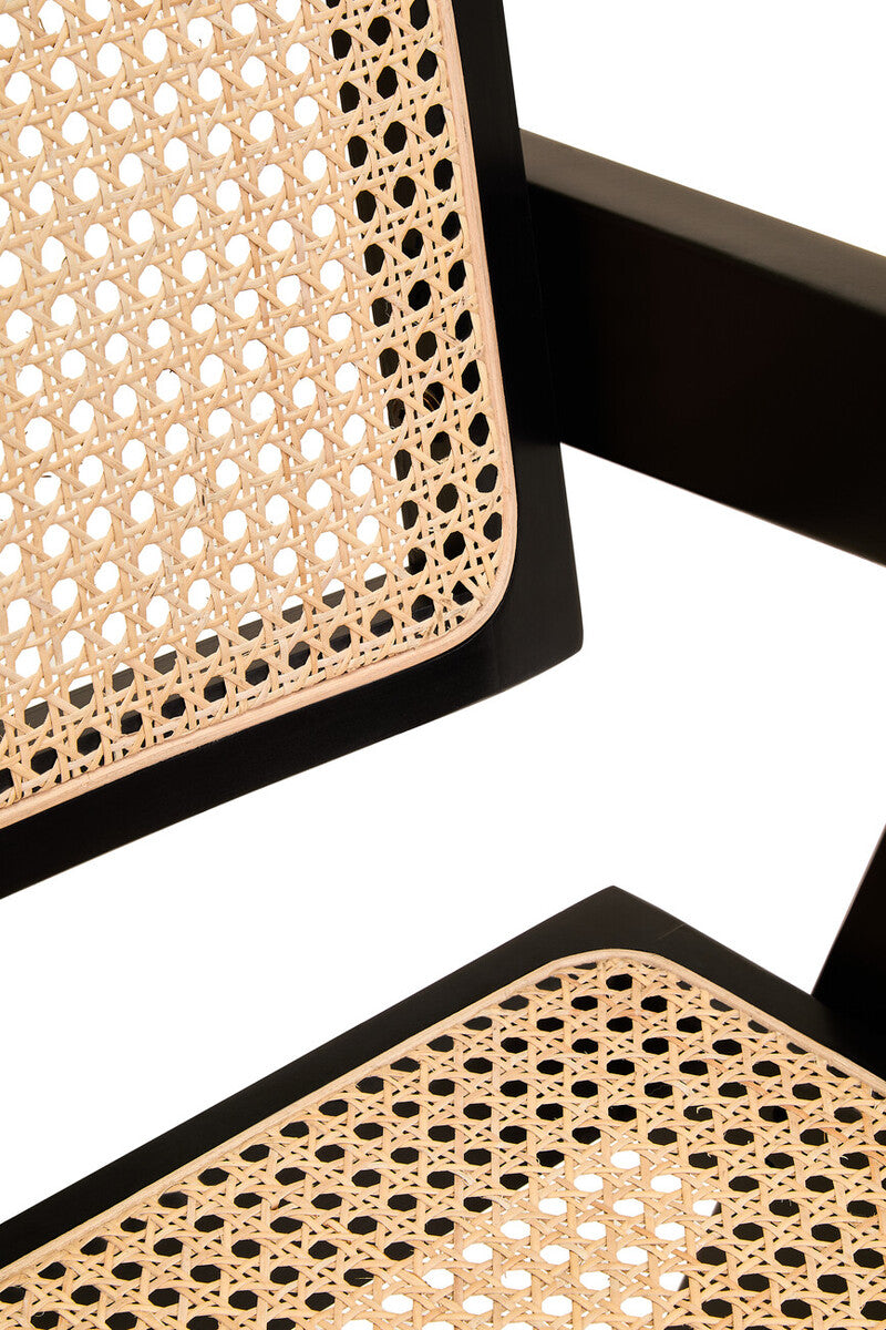 Cebu Dining Chair | Natural Cane and Black Beech Wood Dining Chair