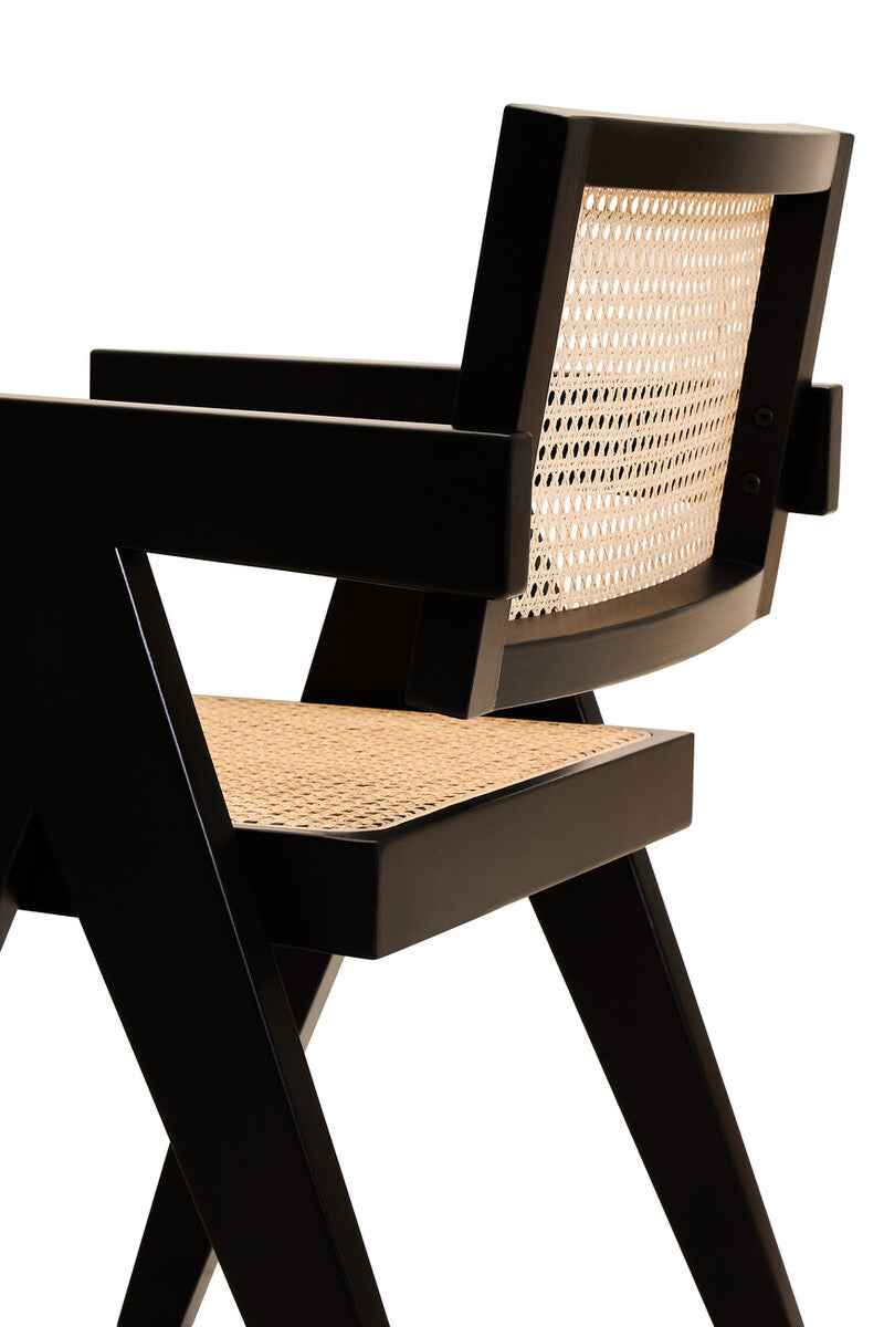 Cebu Dining Chair | Natural Cane and Black Beech Wood Dining Chair