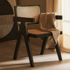 Cebu Dining Chair | Natural Cane and Black Beech Wood Dining Chair