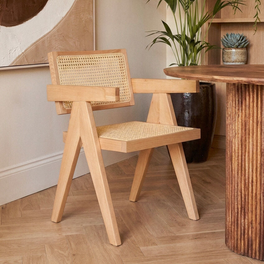 Cebu Dining Chair | Natural Cane and Beech Wood Dining Chair