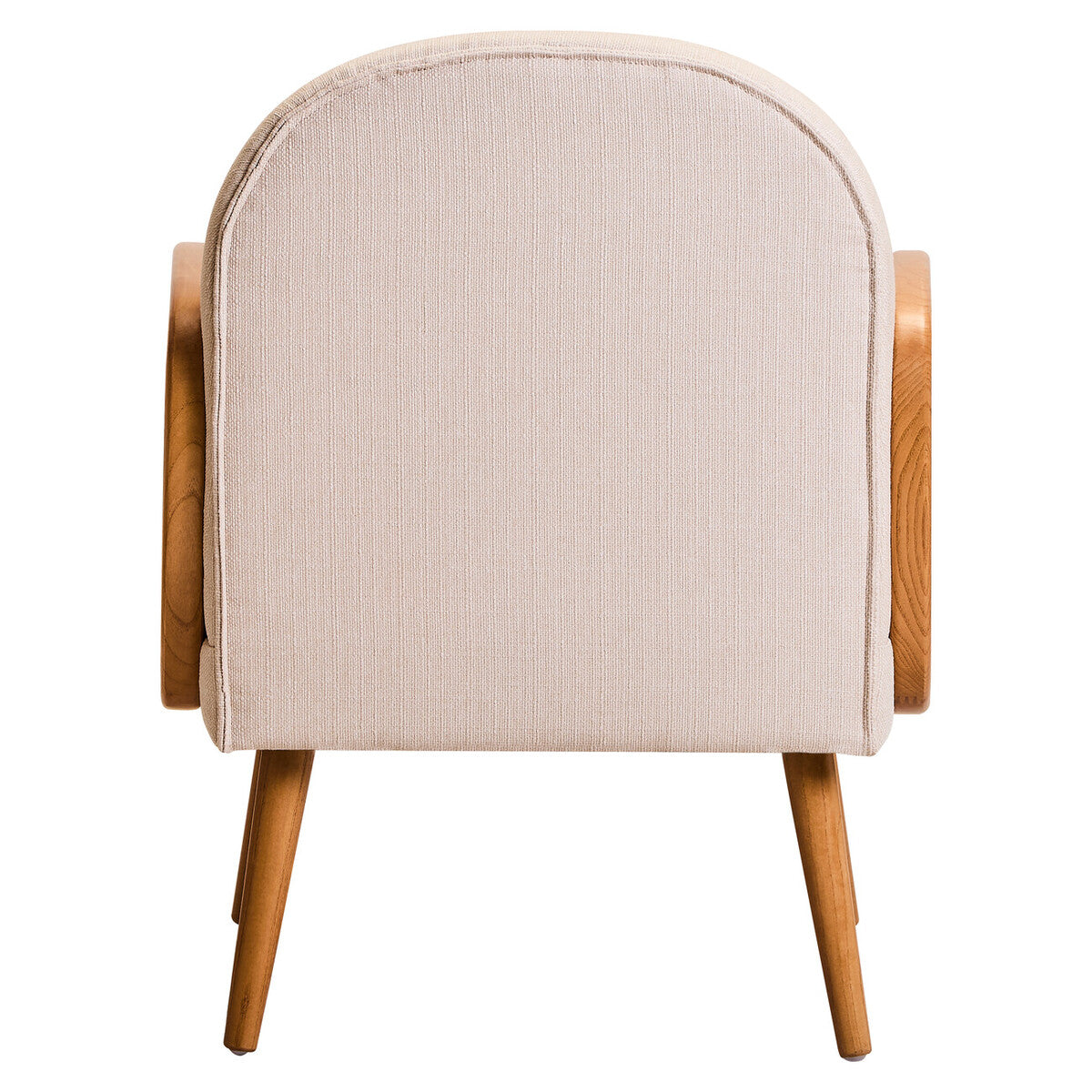 Cebu Dining Chair | Ivory Fabric and Cane Chair with Elm Wood Legs