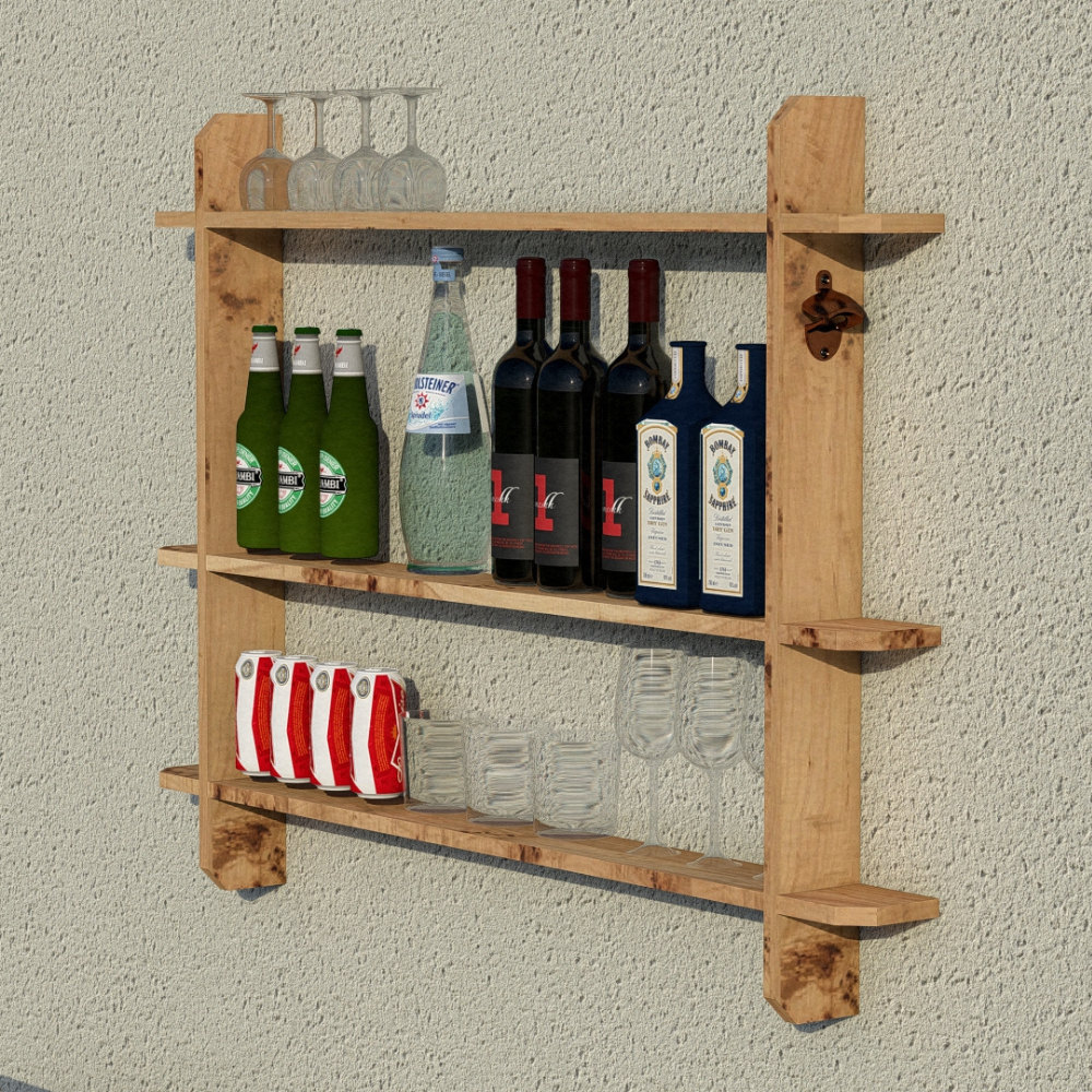 Wooden Interlock Bar Shelf, Large | Garden Bar Shelving Unit