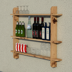 Wooden Interlock Bar Shelf, Large | Garden Bar Shelving Unit