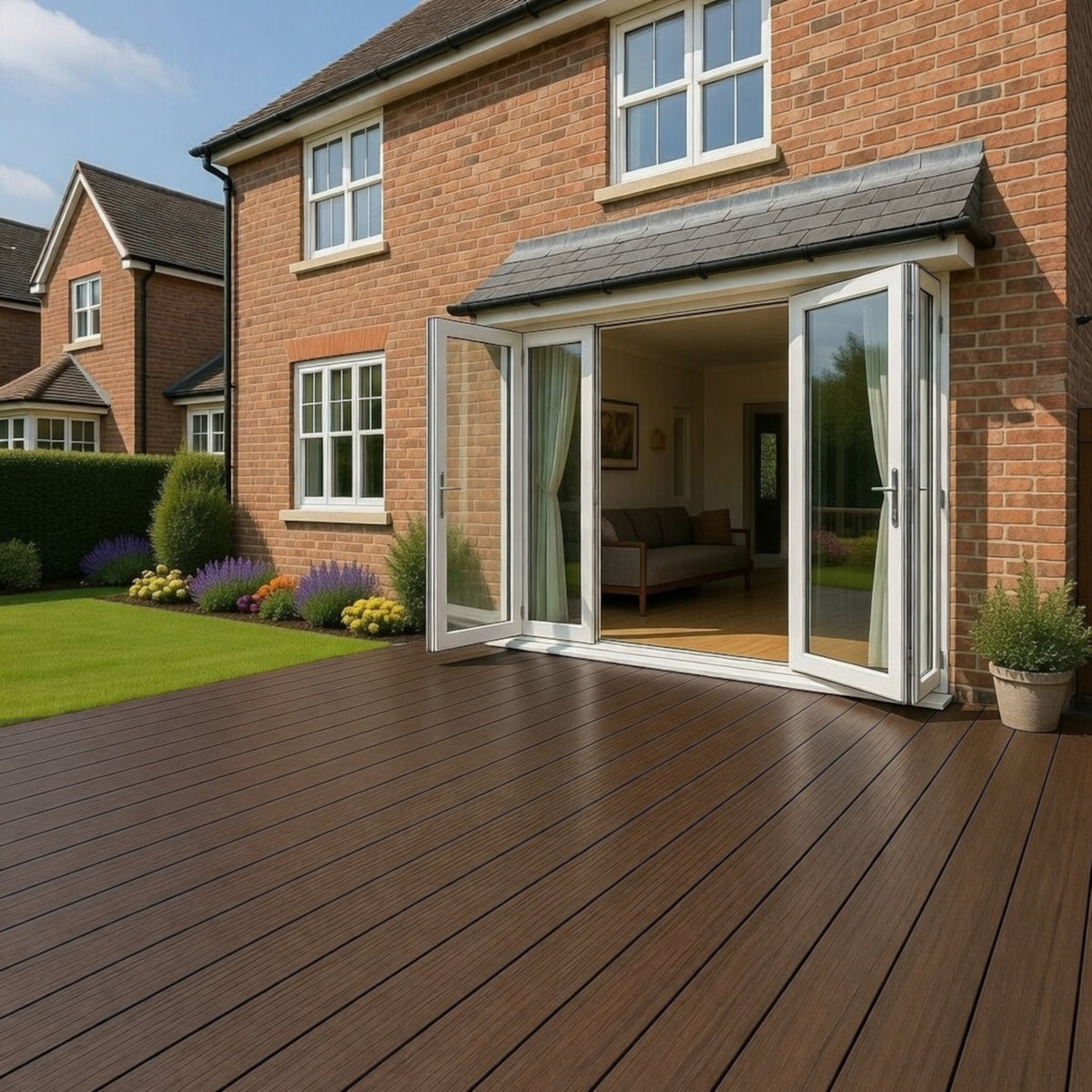 Light Neo Composite Decking Board Brown | Pack of 5