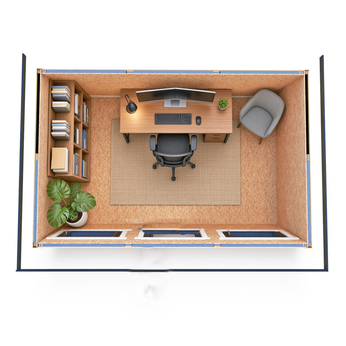 Fortis SIP Workshop Style E | Centre Door Insulated Garden Workshop
