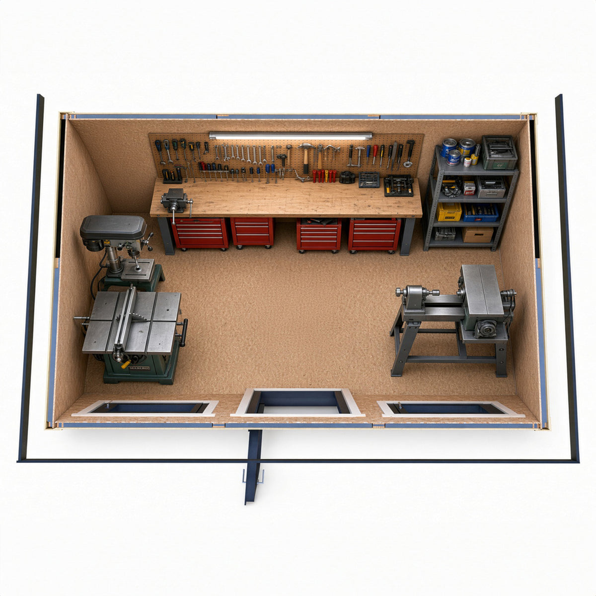Fortis SIP Workshop Style E | Centre Door Insulated Garden Workshop