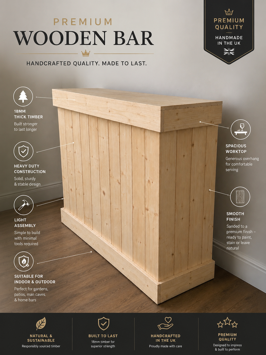 Premium Wooden Martini Bar