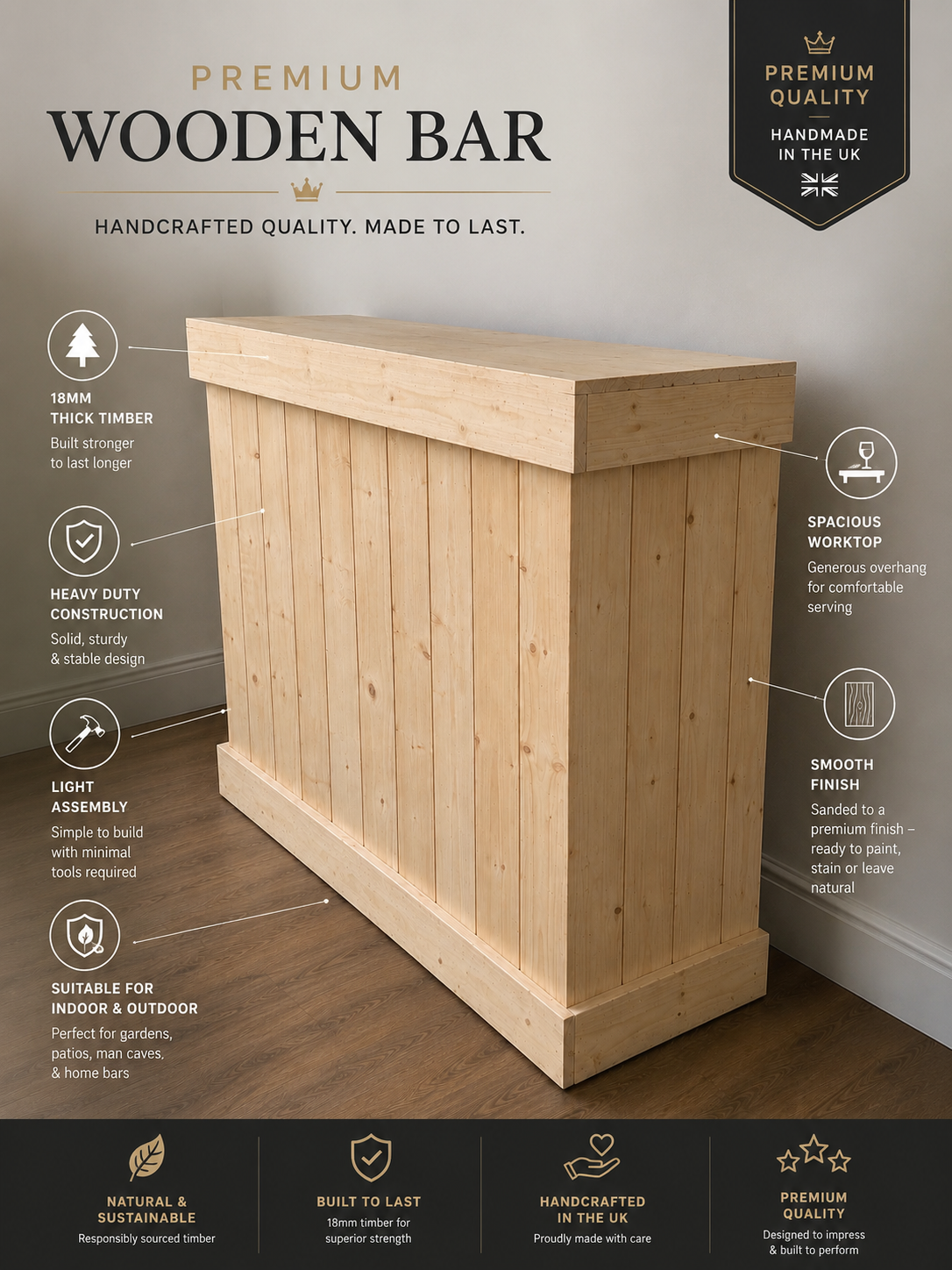 Premium Wooden Martini Bar