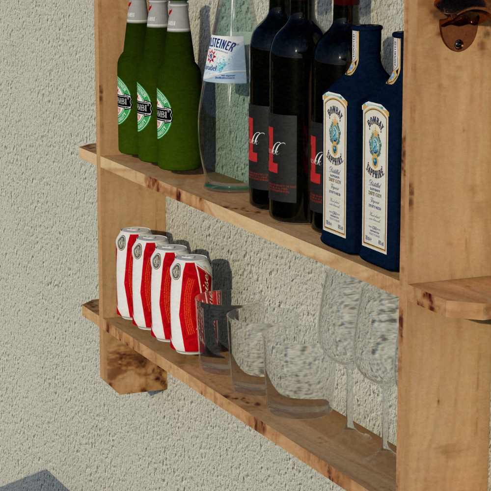 Wooden Interlock Bar Shelf, Large | Garden Bar Shelving Unit