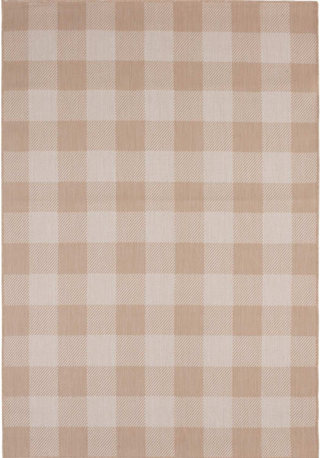 Ecology Outdoor Rug in beige geometric odour resistant polypropylene