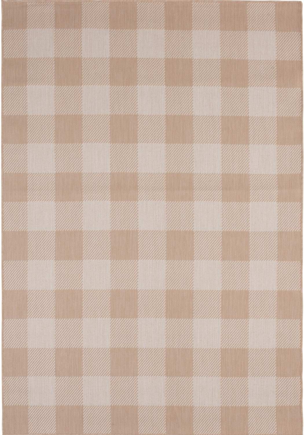 Ecology Outdoor Rug in beige geometric odour resistant polypropylene