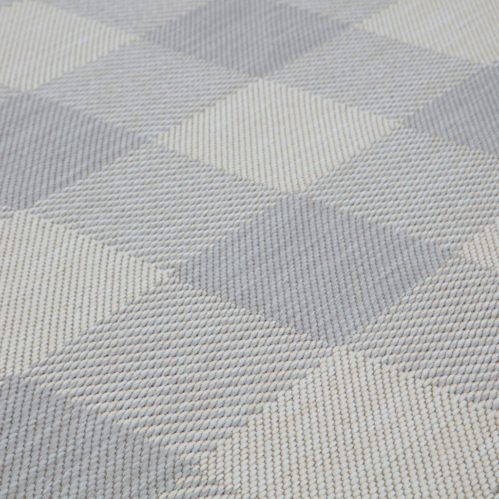 Ecology Outdoor Rug | Grey Geometric Flatweave | Odour Resistant Polypropylene