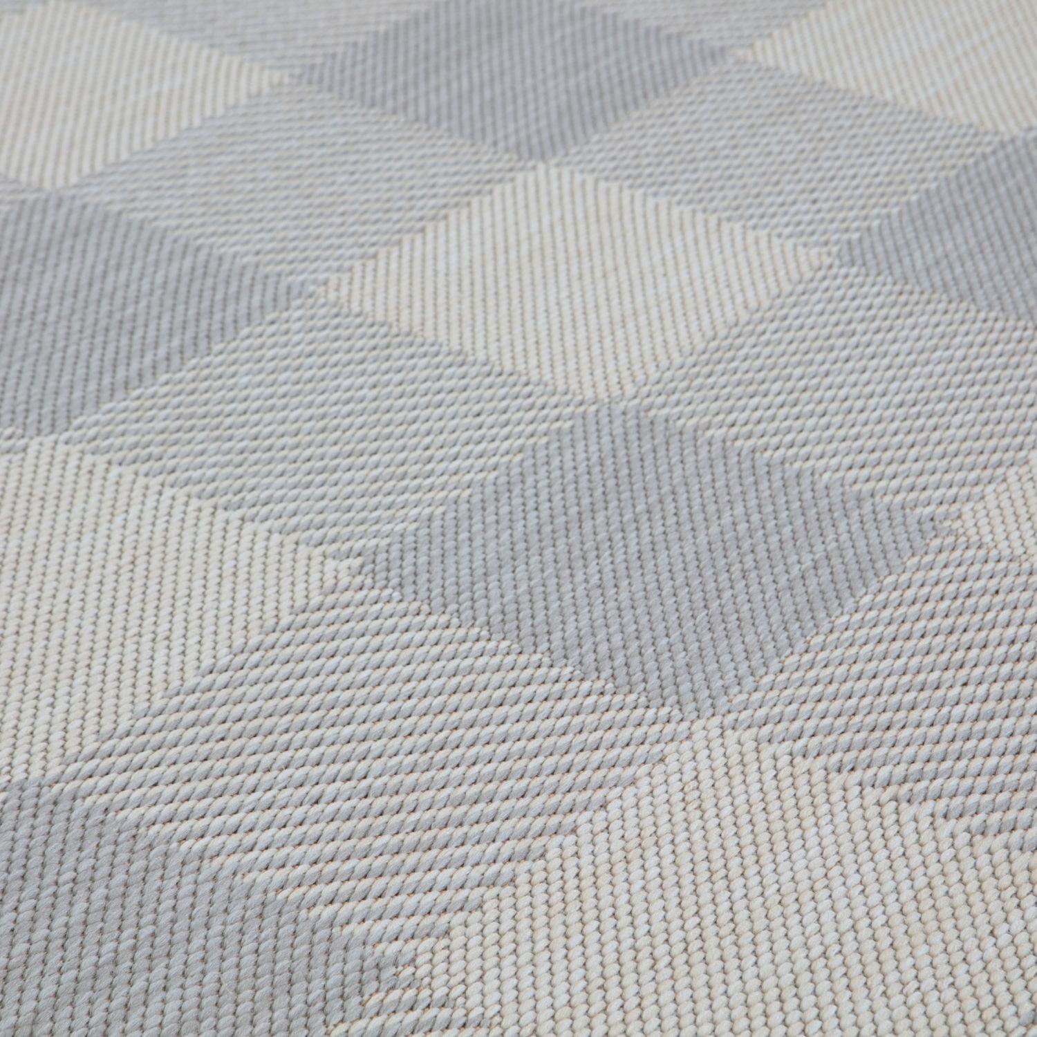 Ecology Outdoor Rug | Grey Geometric Flatweave | Odour Resistant Polypropylene