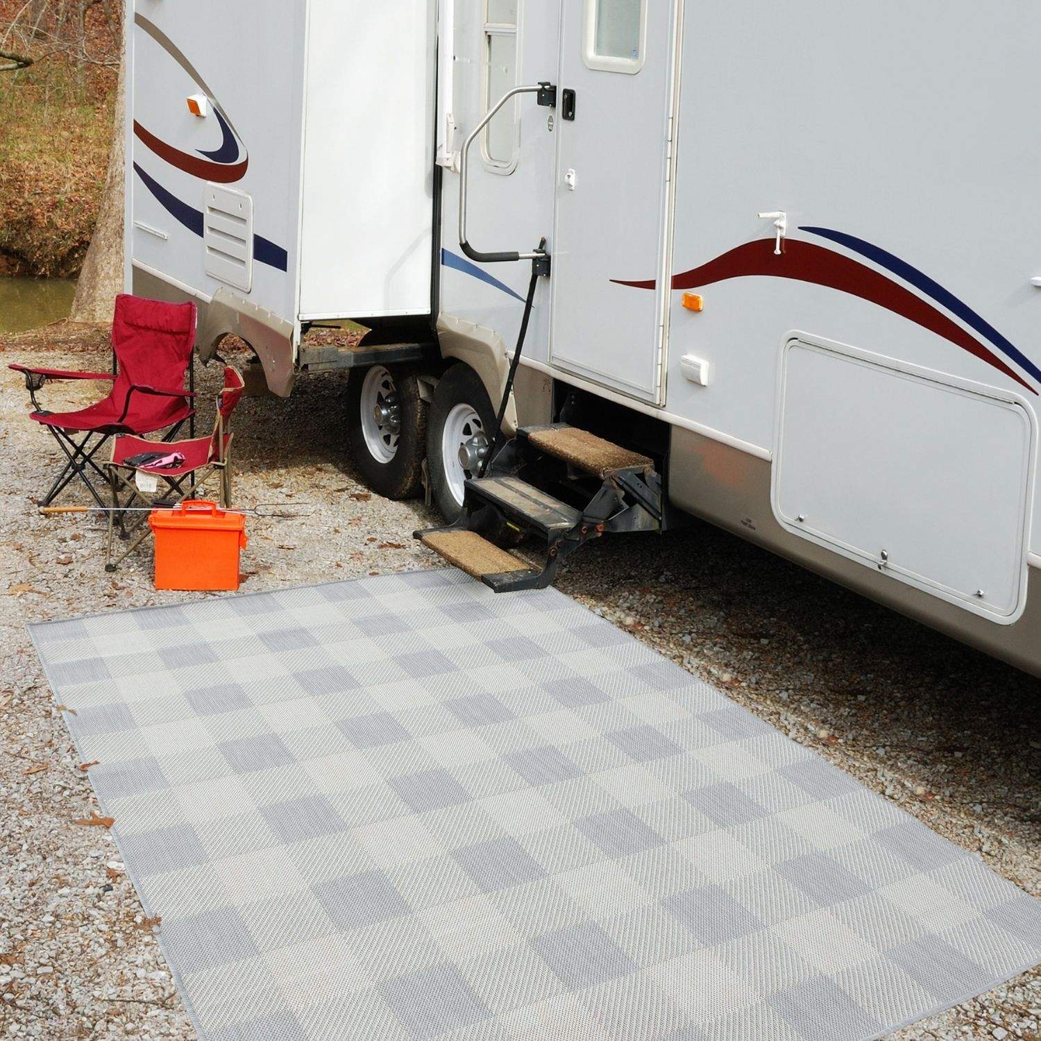 Ecology Outdoor Rug | Grey Geometric Flatweave | Odour Resistant Polypropylene