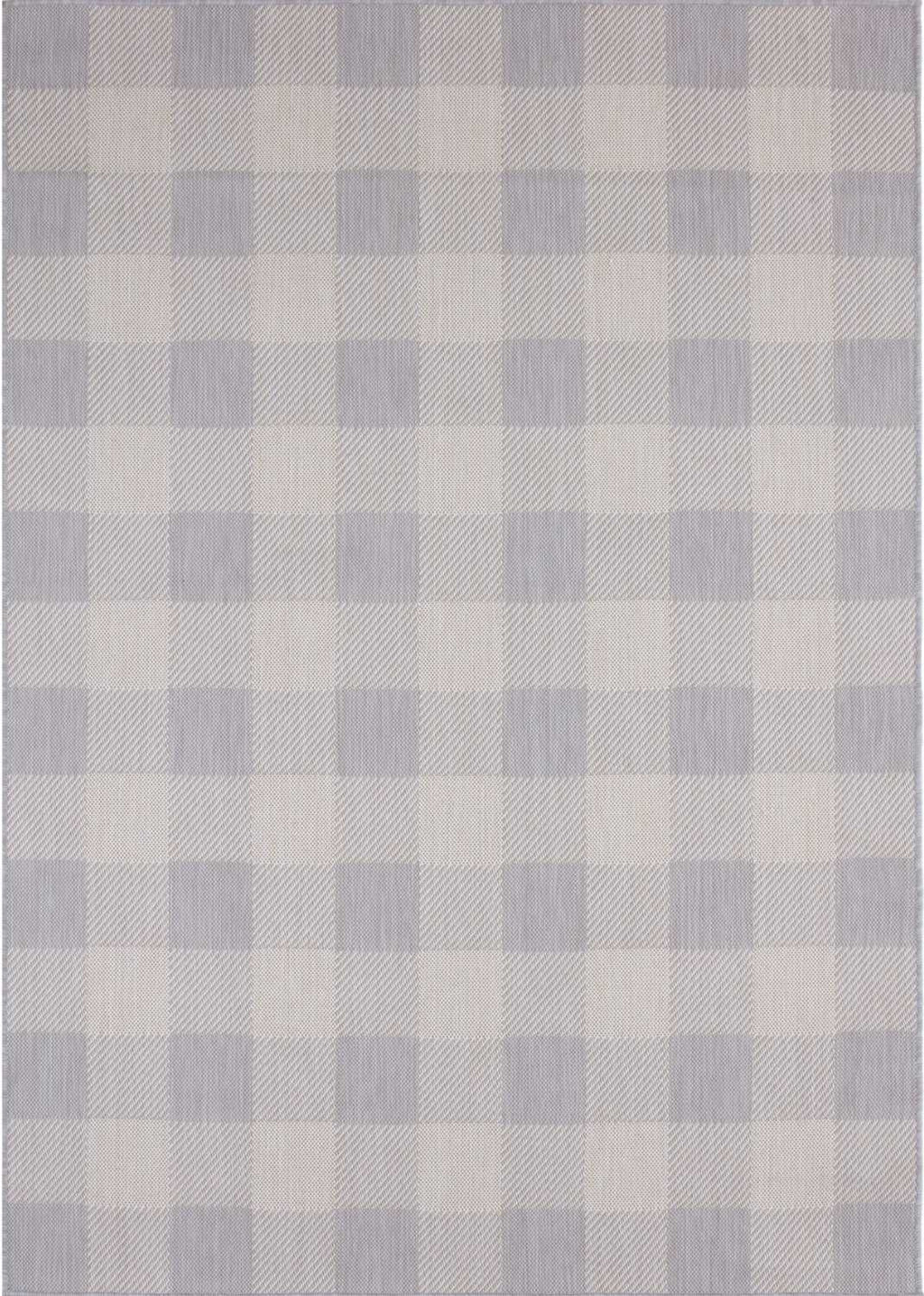 Ecology Outdoor Rug in grey geometric odour resistant polypropylene