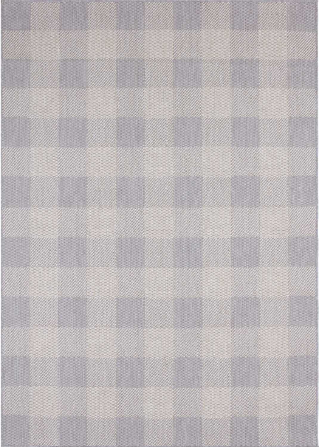 Ecology Outdoor Rug in grey geometric odour resistant polypropylene